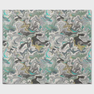 Marmering met turkoois aderen cadeaupapier