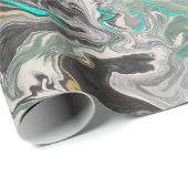 Marmering met turkoois aderen cadeaupapier (Rol Hoek)