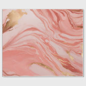 Marmerperzik rood roze goud inpakpapier (Vlak)