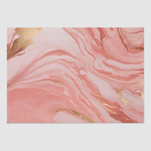 Marmerperzik roze goud tissuepapier (Voorkant)