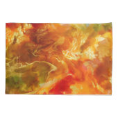 Marmerrood, sinaasappel, gouden, inktdruk kussensloop (Achterkant-Links)