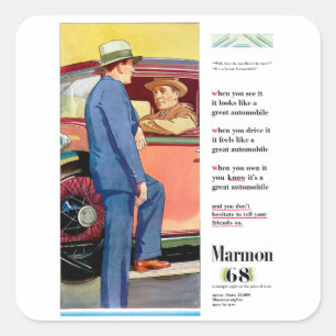 Marmon 68 vierkante sticker