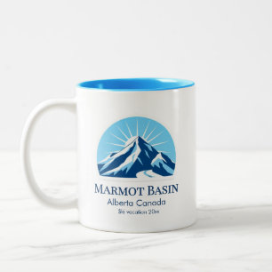 Marmot Basin Alberta Canada skioord souvenir Tweekleurige Koffiemok