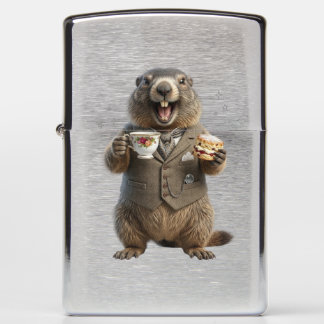 Marmot die thee drinkt