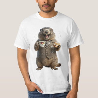 Marmot die thee drinkt t-shirt