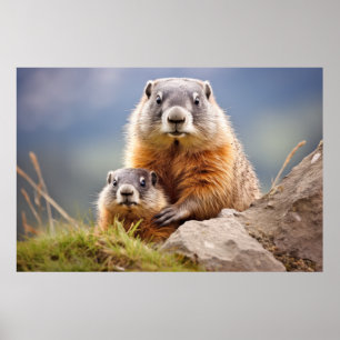 Marmot Dier Wild Beauty Freedom Wilderness Kunst Poster
