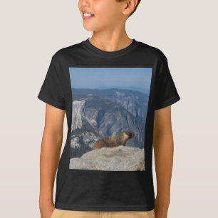 Marmot kijkt half koepel van wolkenrust over - Yo T-shirt