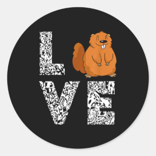 Marmot Liefde Knaagdier Dier Bosmarmot Ronde Sticker