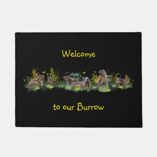 Marmot Meadow Dat met optie Aangepaste tekst Deurmat (Voorkant)
