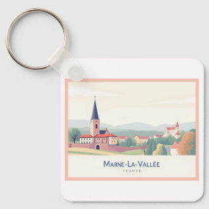 Marne-La-Vallée Frankrijk Pastel Reizen Sleutelhanger