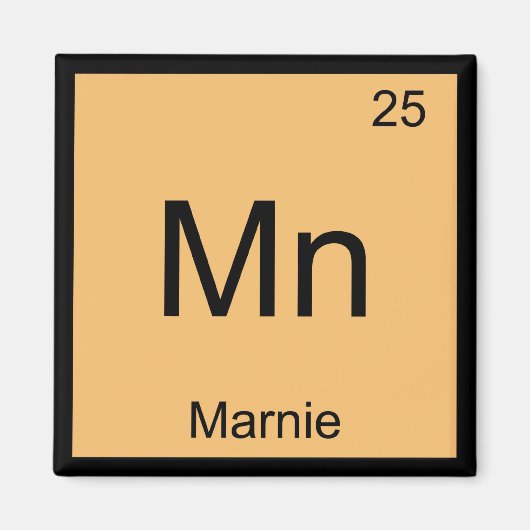 Marnie Name Chemistry Element Periodieke Tabel Magneet (Voorkant)