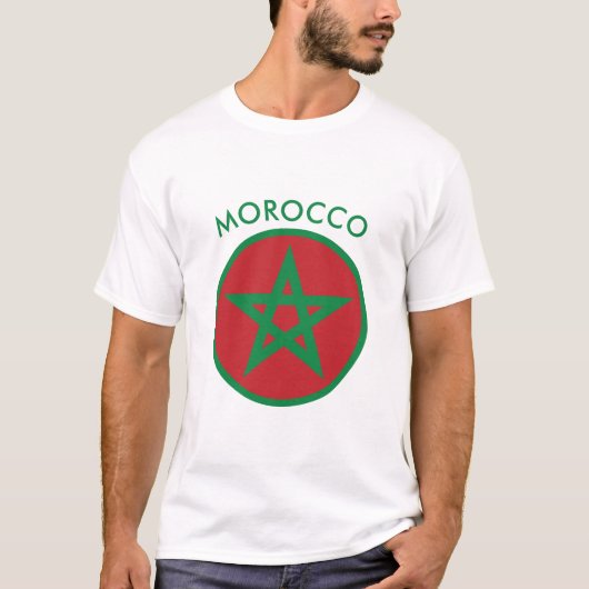 Maroc - T-Shirt Drapeau Marocain. (Devant)