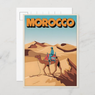 Maroc voyage carte postale désert dromadaire voyag