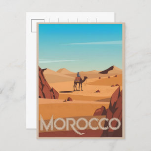 Maroc voyage carte postale désert dromadaire voyag