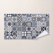 Marocain carrelage noir, bleu, gris (Serviette à main)