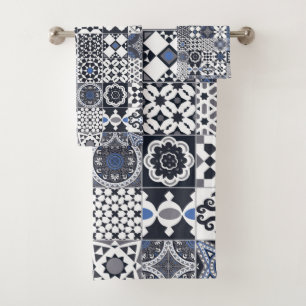 Marocain en tuiles noir,bleu,gris