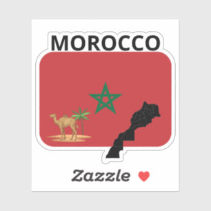 Marocain Sticker Drapeau MA pour le livre portable
