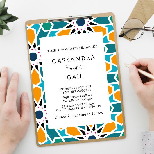 Marocain Zellij Faire-part de mariage