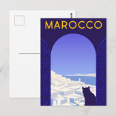 *~* Marocco Maroc Carte Postale Chat Fenêtre Ledge (Devant / Derrière)
