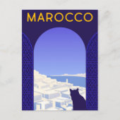 *~* Marocco Marokko Briefkaart Cat Window Ledge Bl (Voorkant)