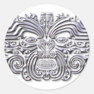 Maroi tattoo-Silver Ronde Sticker