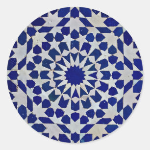  Marokkaans Arabesque Tegel Mosaic design Ronde Sticker