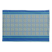 Marokkaans blauw, groene terracotta getild design kussensloop (Achterkant)