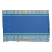 Marokkaans blauw, groene terracotta getild design kussensloop (Voorkant)