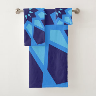 Marokkaans blauw patroon bad handdoek