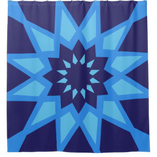 Marokkaans blauw patroon douchegordijn