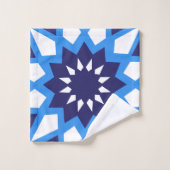 Marokkaans blauw-wit patroon bad handdoek (Wasdoekje)