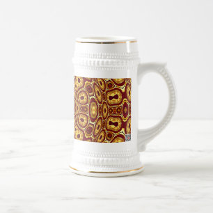 Marokkaans Boho Rood Goud Abstract Patroon Bierpul