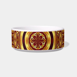 Marokkaans Boho Rood Goud Abstract Patroon Voerbakje