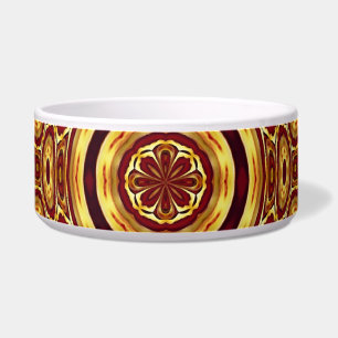 Marokkaans Boho Rood Goud Abstract Patroon Voerbakje