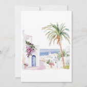 Marokkaans dorp Bougainvillea Waterverf bruiloft Kaart (Achterkant)