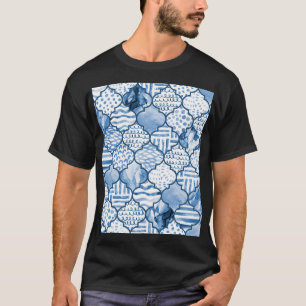 Marokkaans geometrisch, waterverf naadloos patroon t-shirt