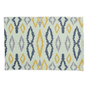 Marokkaans Ikat Blue Yellow Mint Pattern Kussensloop