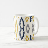 Marokkaans Ikat Blue Yellow White Pattern Koffiemok (Voorkant rechts)