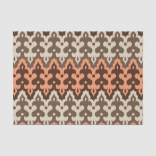 Marokkaans Ikat Damask, Brown, Taupe & Coral Tissuepapier