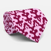 Marokkaans Ikat Damask Pattern, Bourgogne en roze Stropdas (Opgerold)