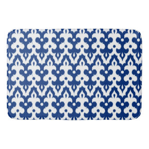 Marokkaans Ikat Damask Pattern, Cobalt Blue en Whi Badmat