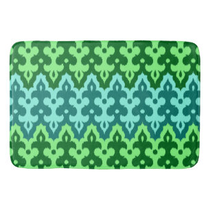 Marokkaans Ikat Damask, Turquoise & Jade Green Badmat