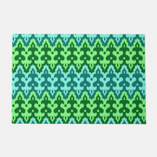 Marokkaans Ikat Damask, Turquoise & Jade Green Deurmat