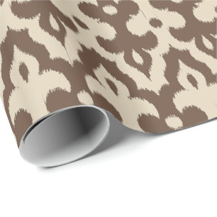 Marokkaans Ikat Damast Patroon, Taupe en Beige Cadeaupapier