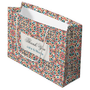 Marokkaans Lattice Geometrisch Mandala Bruiloft Groot Cadeauzakje