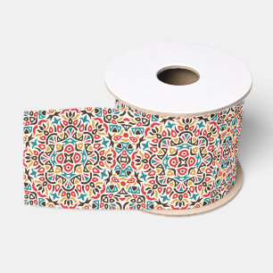 Marokkaans Lattice Geometrisch Mandala Bruiloft Grosgrain Lint