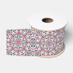 Marokkaans Lattice Geometrisch Mandala Bruiloft Grosgrain Lint