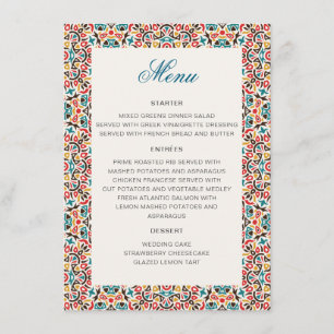 Marokkaans Lattice Geometrisch Mandala Bruiloft Menu