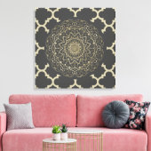 Marokkaans Mandala - Wrapped Canvas Afdruk (Insitu (Woonkamer))