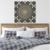 Marokkaans Mandala - Wrapped Canvas Afdruk (Insitu (Slaapkamer))